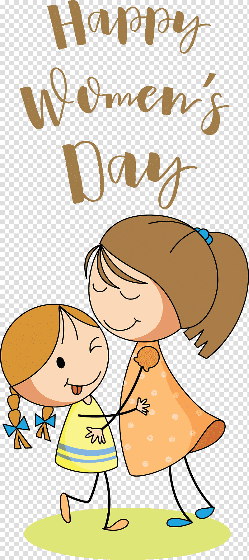 Happy Womens Day Womens Day, Royaltyfree, Hug, Big, Cartoon transparent background PNG clipart