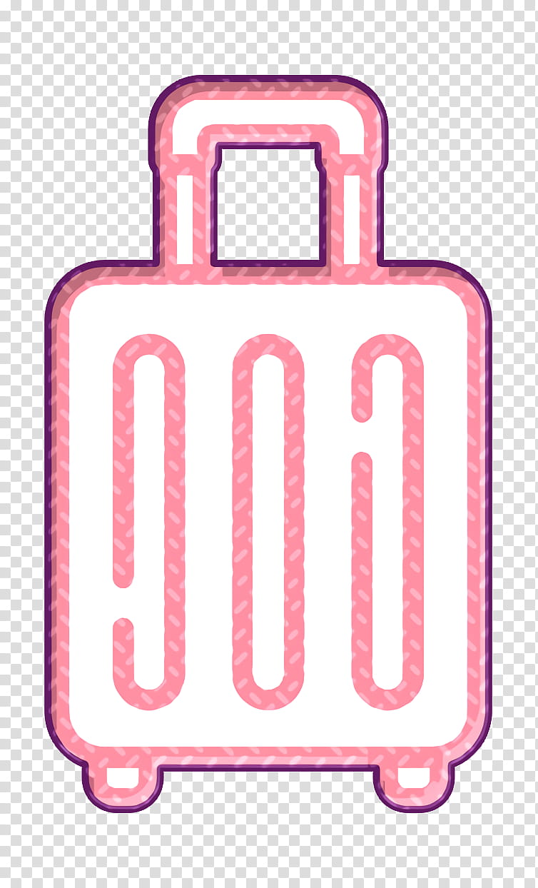 Luggage icon Travel icon Suitcase icon, Pink M, Meter transparent background PNG clipart