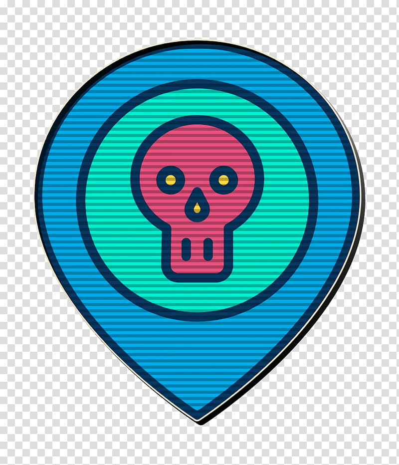 Skull icon Danger icon Pirates icon, Turquoise, Emoticon, Teal, Smiley, Symbol, Circle transparent background PNG clipart