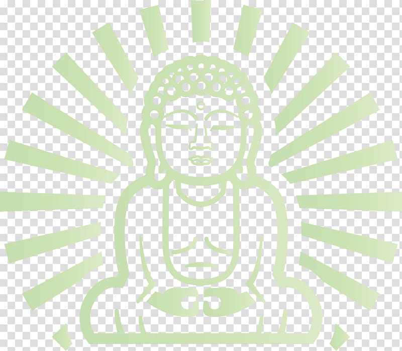 green white head line line art, Buddha, Watercolor, Paint, Wet Ink, Logo, Smile transparent background PNG clipart