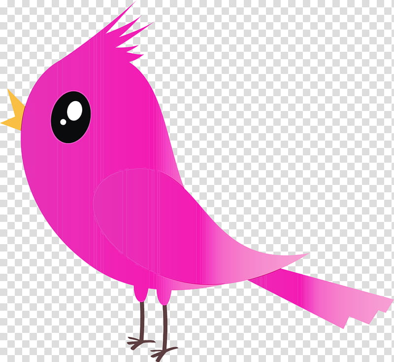 bird pink beak violet, Cartoon Bird, Cute Bird, Watercolor, Paint, Wet Ink, Magenta, Parrot transparent background PNG clipart
