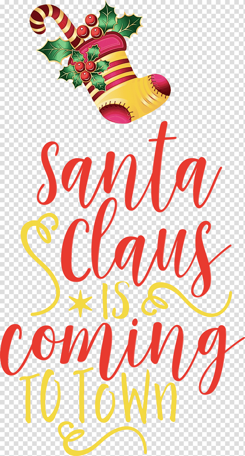 Christmas decoration, Santa Claus Is Coming To Town, Watercolor, Paint, Wet Ink, Christmas Day, Meter transparent background PNG clipart