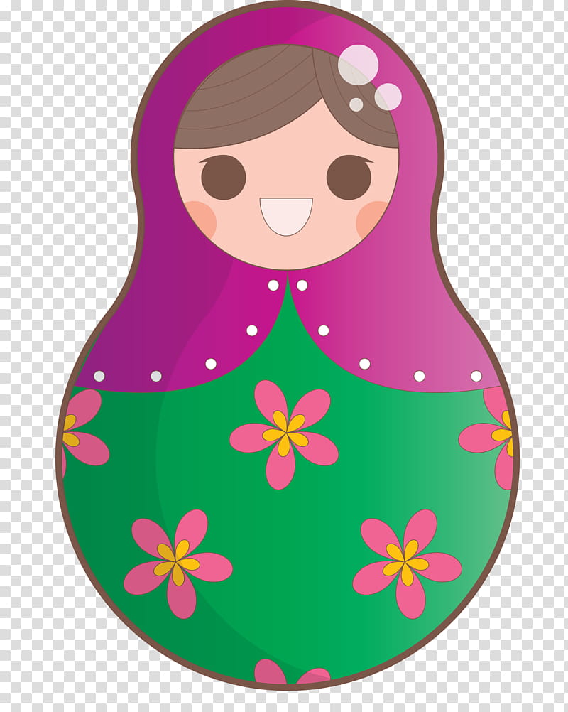 Colorful Russian Doll, Pink M transparent background PNG clipart