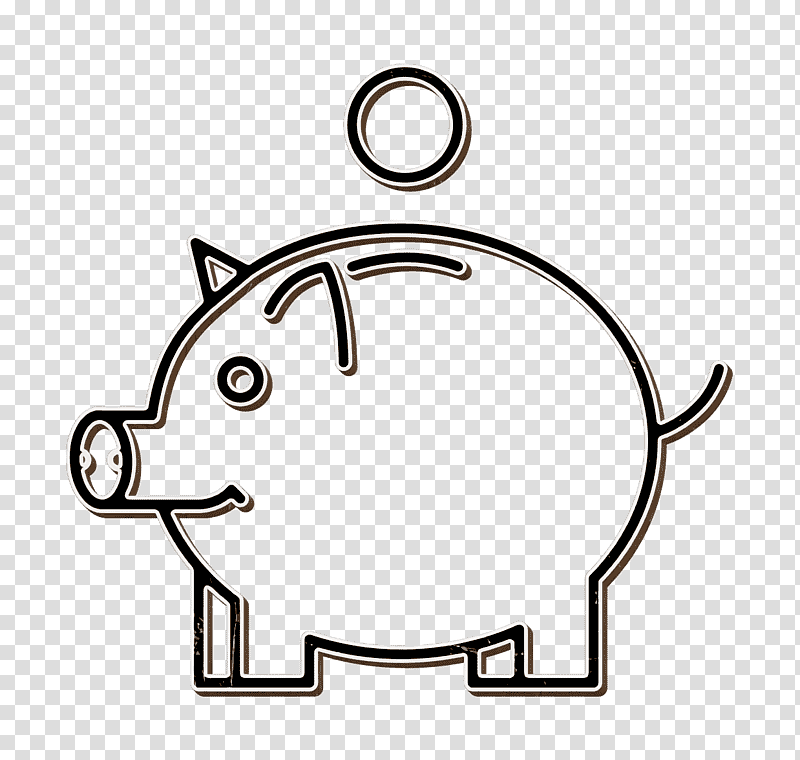 business icon Cash icon Pig money safe icon, Real Assets Icon, Social Media, Bank, Line Art transparent background PNG clipart