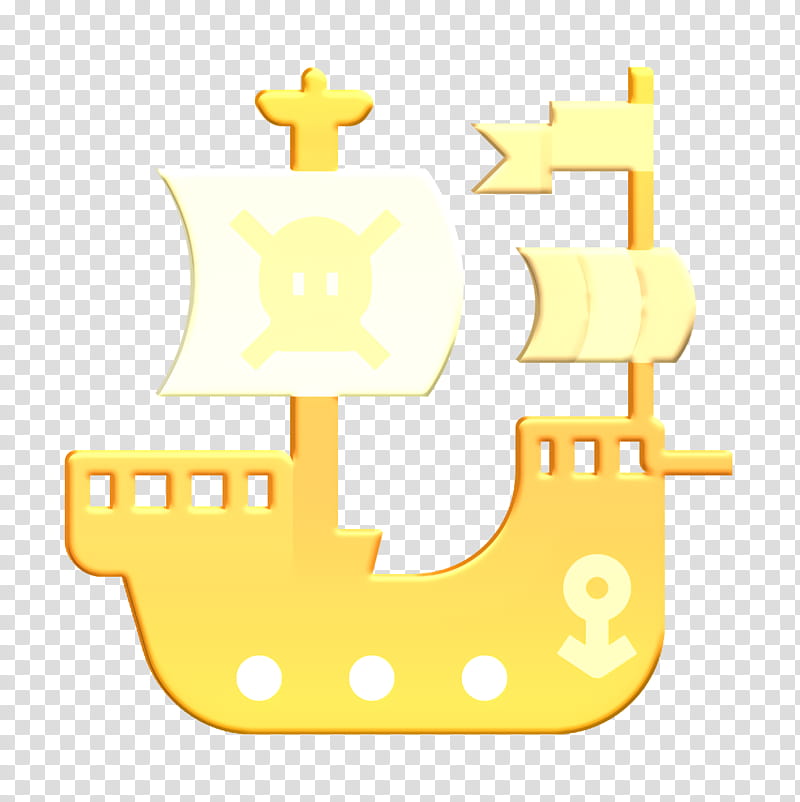 Game Elements icon Pirate flag icon Pirate ship icon, Yellow, Symbol transparent background PNG clipart