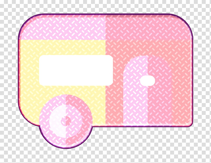 Summer Camp icon Caravan icon Trailer icon, Pink, Line, Circle, Material Property, Square, Rectangle transparent background PNG clipart