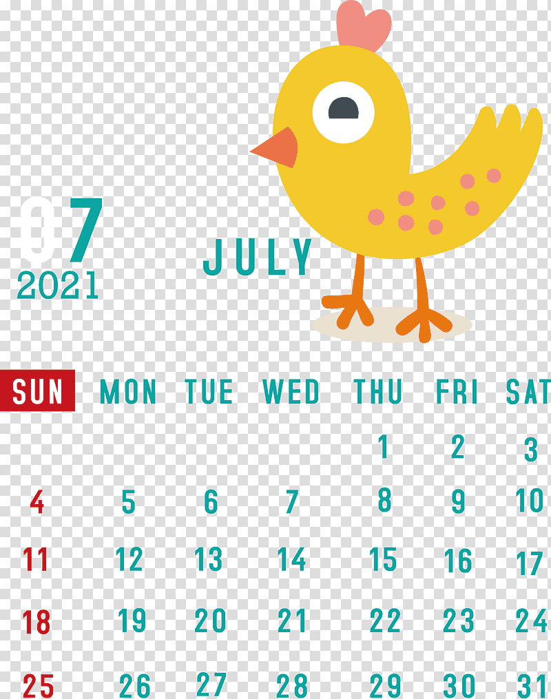 July 2021 Calendar July Calendar 2021 Calendar, Birds, Beak, Meter, Line, Calendar System, Biology transparent background PNG clipart