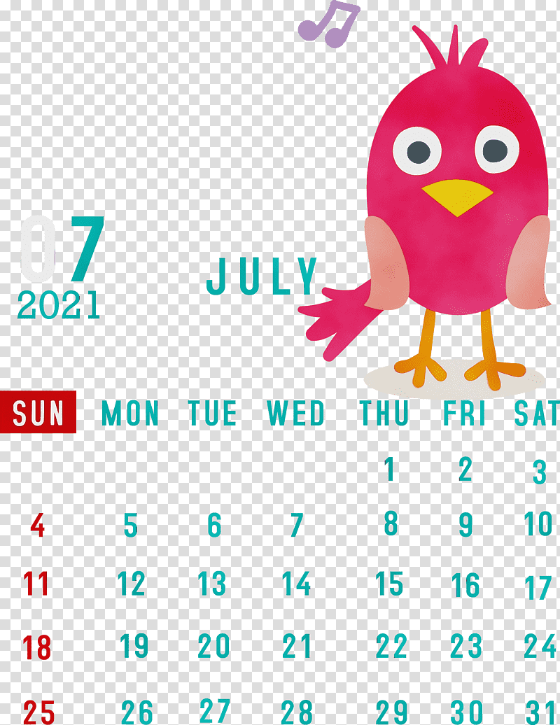 january calendar! calendar system month calendar year lunar calendar, July Calendar, 2021 calendar, Watercolor, Paint, Wet Ink, Gregorian Calendar transparent background PNG clipart