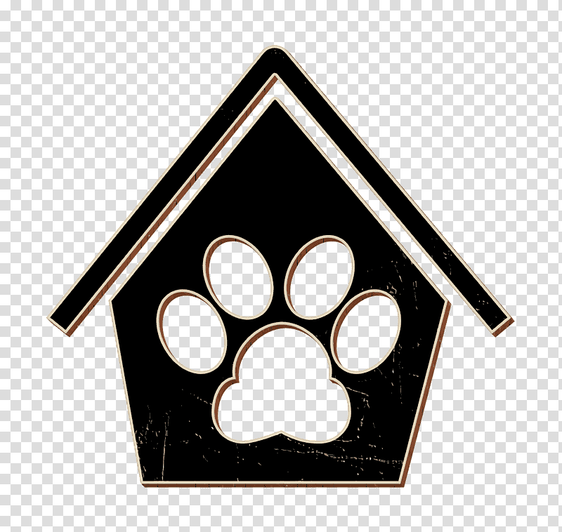 Pet Hotel icon Dog icon Dog pawprint in a house icon, Animals Icon, Cat, English Cocker Spaniel, Doghouse, Dog Grooming, Animal Shelter transparent background PNG clipart