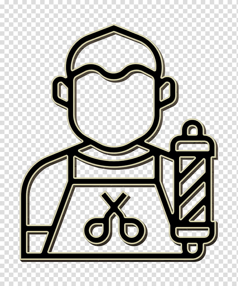 Barber icon Jobs and Occupations icon, Line Art, Coloring Book, Symbol transparent background PNG clipart