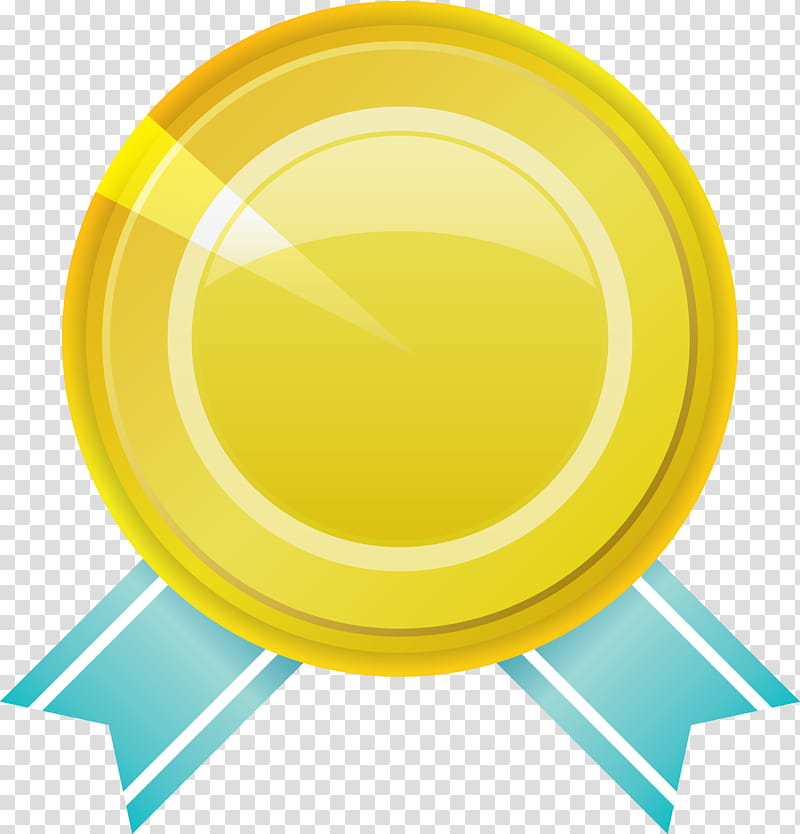 gold badge ribbon badge blank badge, Yellow, Circle transparent background PNG clipart