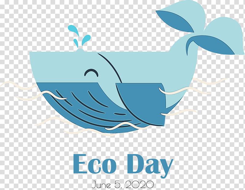 logo blue whale cartoon text whales, Eco Day, Environment Day, World Environment Day, Watercolor, Paint, Wet Ink, Dolphin transparent background PNG clipart