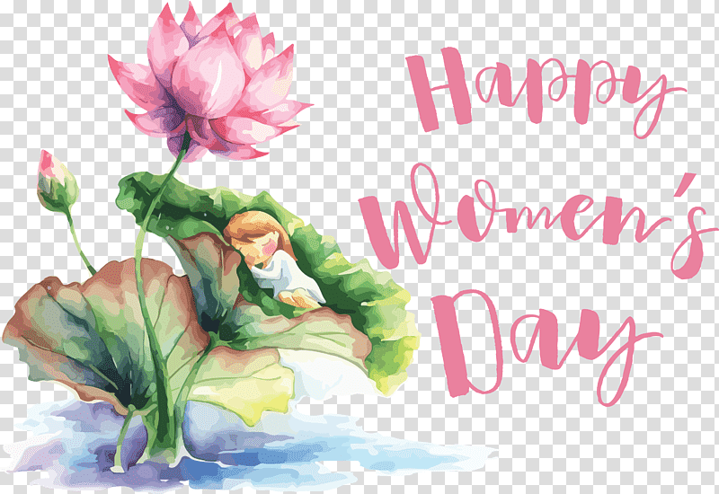 Happy Womens Day Womens Day, Watercolor Painting, Ink Wash Painting, Drawing, Landscape Painting, Chinese Painting, Sacred Lotus transparent background PNG clipart