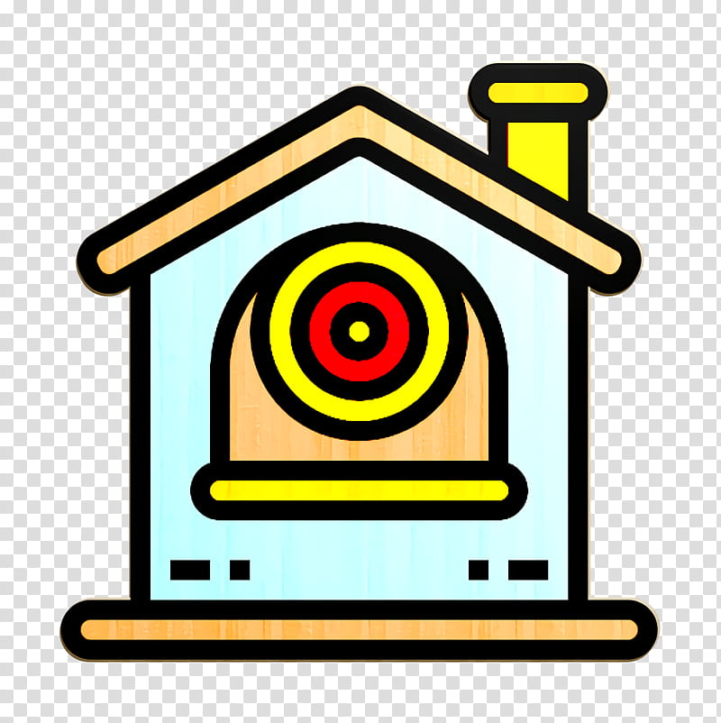 Cctv icon Home icon Smart house icon, Yellow, Line, Target Archery, Recreation, Symbol, Precision Sports, Logo transparent background PNG clipart