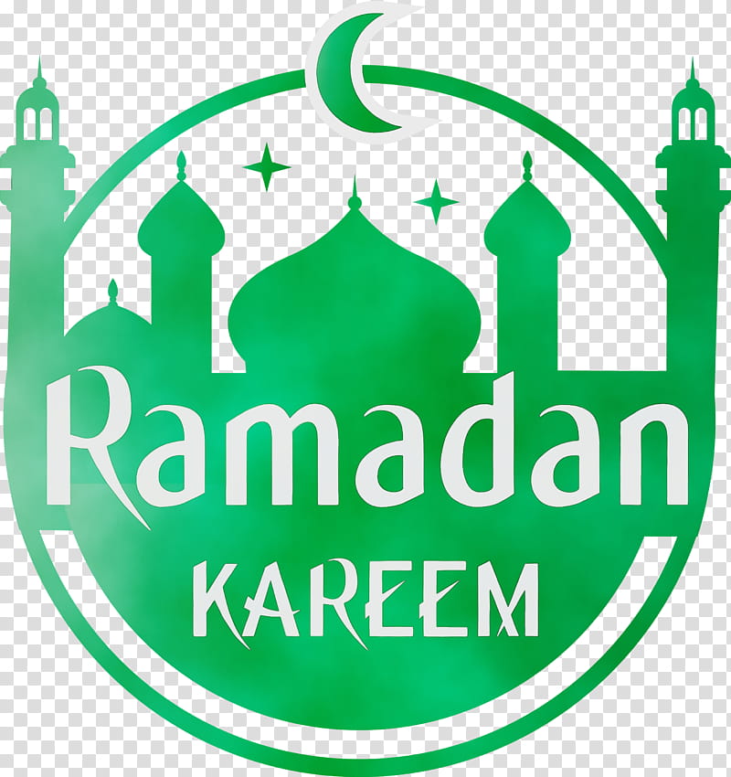 green logo, Ramadan Kareem, Ramadan Mubarak, Watercolor, Paint, Wet Ink transparent background PNG clipart
