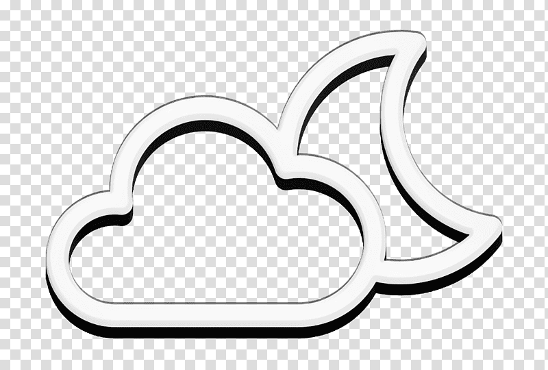 Cloud icon Weather Linear icon Dark Night icon, Line Art, Black And White
, Symbol, Meter, Chemical Symbol, Jewellery transparent background PNG clipart