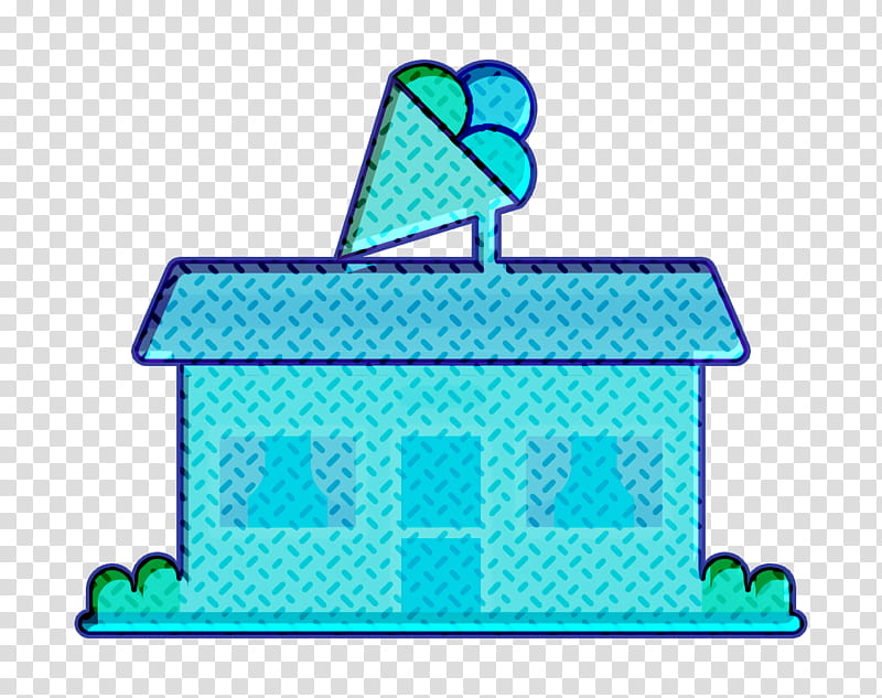 Ice Cream icon Shop icon Ice cream shop icon, Turquoise, Blue, Aqua, Azure, Line, Diagram, Rectangle transparent background PNG clipart
