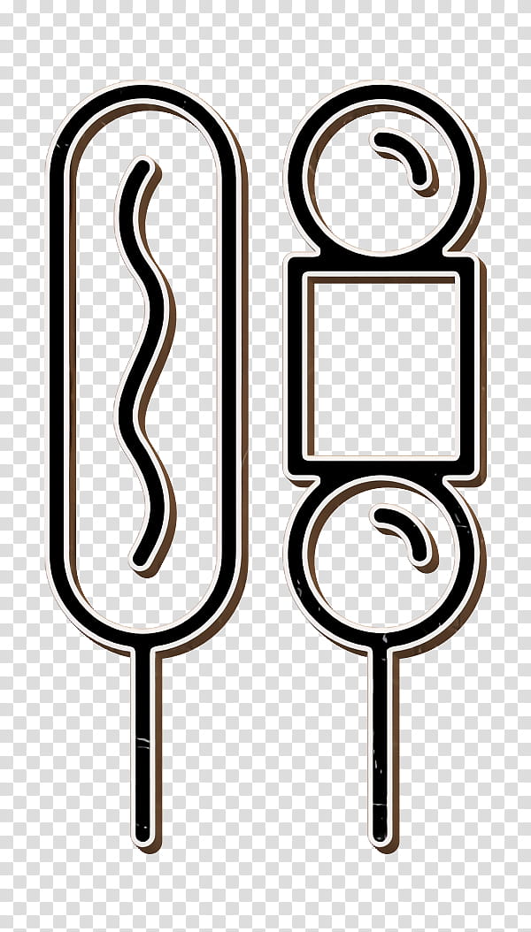 Corndog icon Fast Food icon, Line, Meter, Symbol, Jewellery, Human Body, Mathematics, Geometry transparent background PNG clipart
