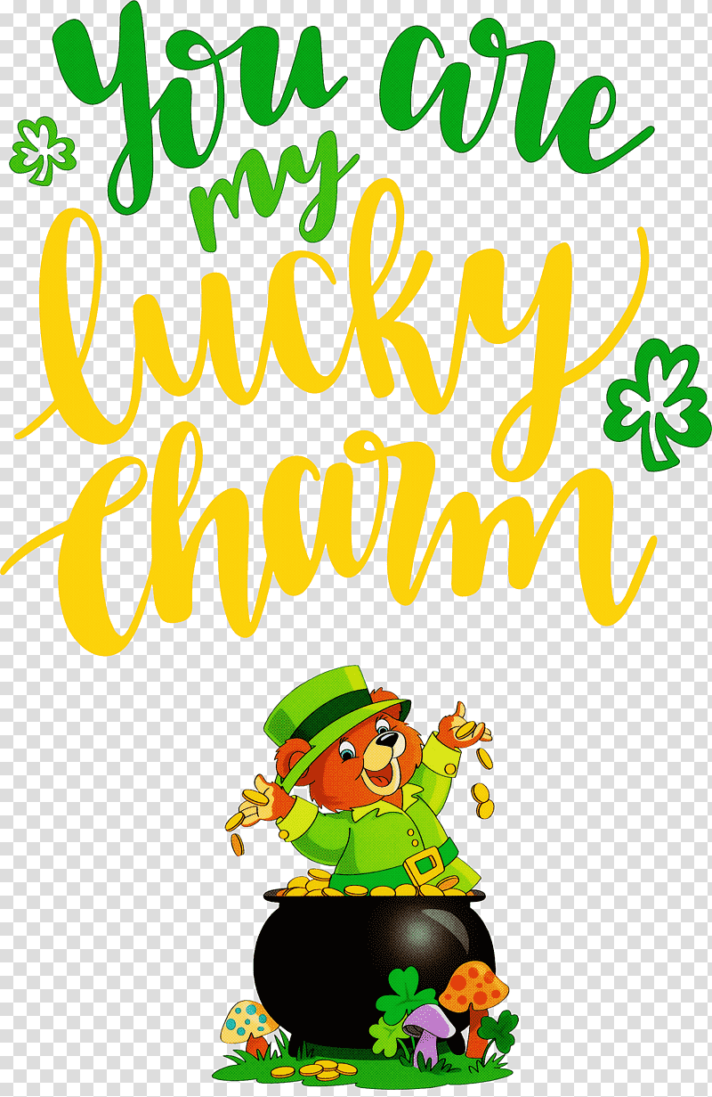 You Are My Lucky Charm St Patricks Day Saint Patrick, Cartoon, Green, Character, Meter, Happiness, Behavior transparent background PNG clipart