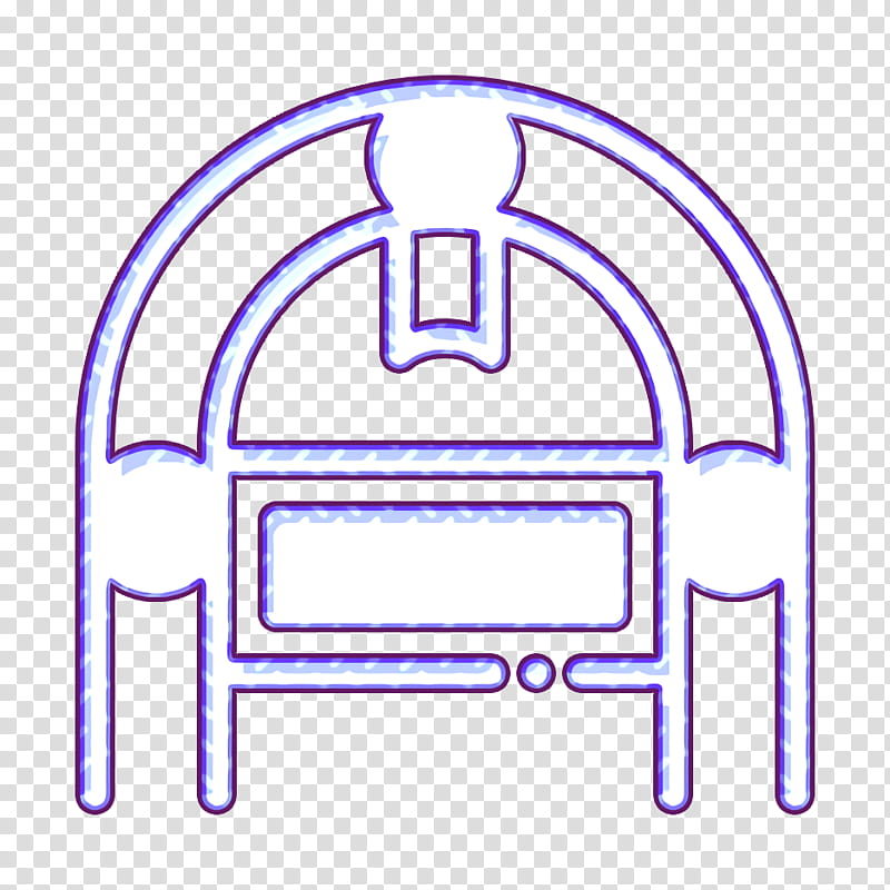 Music and multimedia icon Jukebox icon Bowling icon, Angle, Line, Headgear, Purple, Meter, Area transparent background PNG clipart