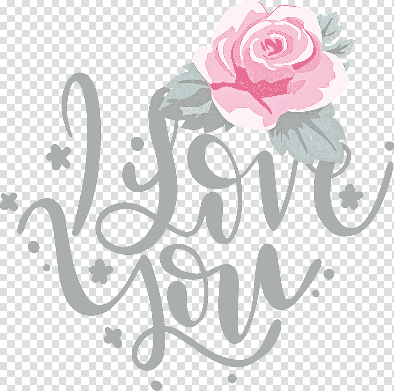 I Love You Valentines Day Valentine, Quote, Floral Design, Garden Roses, Throw Pillow, Cushion, Vintage transparent background PNG clipart