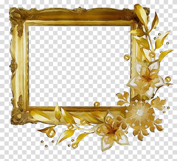 Background Gold Frame, Frames, Drawing, Flower Frame, Gold Leaf, Yellow, Rectangle, Interior Design transparent background PNG clipart