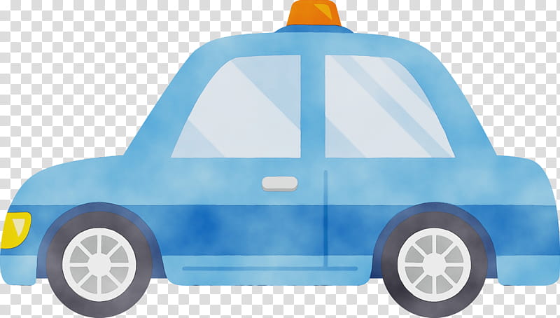 City car, Cartoon Car, Watercolor, Paint, Wet Ink, Blue, Vehicle, Police Car transparent background PNG clipart
