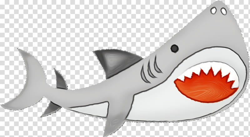 Shark, Watercolor, Paint, Wet Ink, Fish, Cartilaginous Fish, Cartoon, Great White Shark transparent background PNG clipart