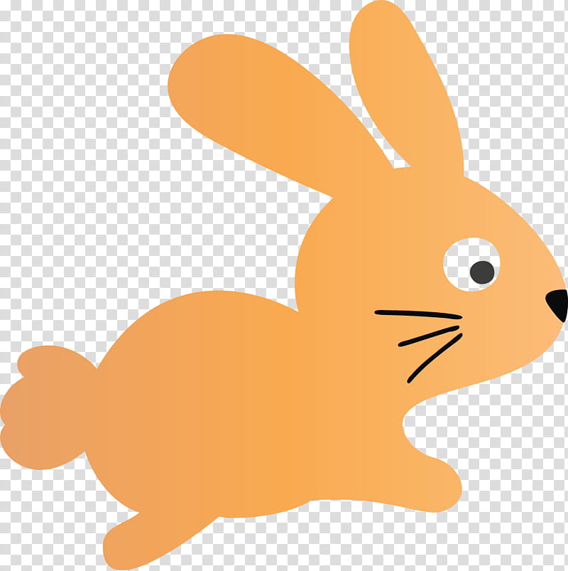 Orange, Cute Easter Bunny, Easter Day, Watercolor, Paint, Wet Ink, Rabbit, Rabbits And Hares transparent background PNG clipart