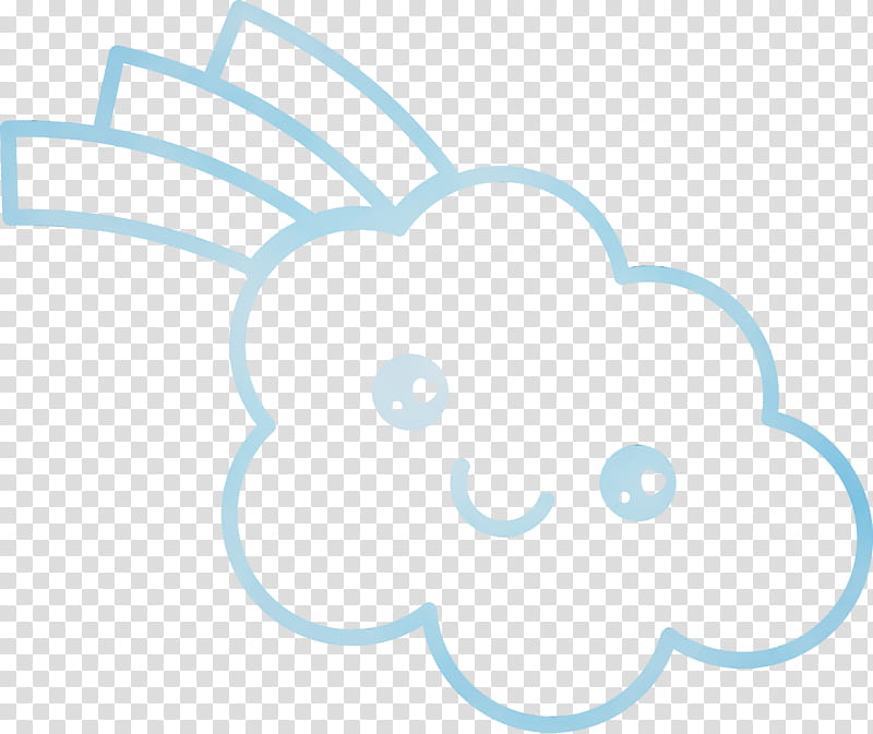 white blue head line smile, Cute Cloud, Cartoon Cloud, Watercolor, Paint, Wet Ink, Line Art, Circle transparent background PNG clipart