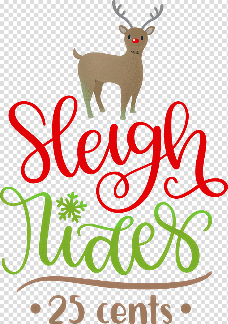 Sleigh Rides Deer reindeer, Christmas , Christmas Decoration, Logo, Christmas Day, Meter, Line transparent background PNG clipart