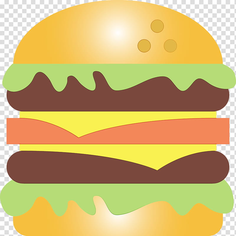 Hamburger, Watercolor, Paint, Wet Ink, Yellow, Cheeseburger, Green, Fast Food transparent background PNG clipart