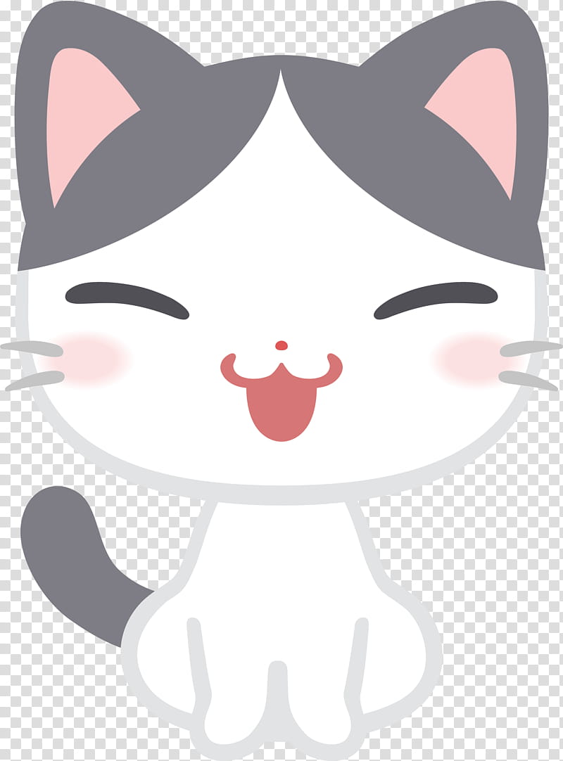 whiskers nose face cartoon cat, Head, Snout, Cheek, Small To Mediumsized Cats, Mouth, Tail, Smile transparent background PNG clipart