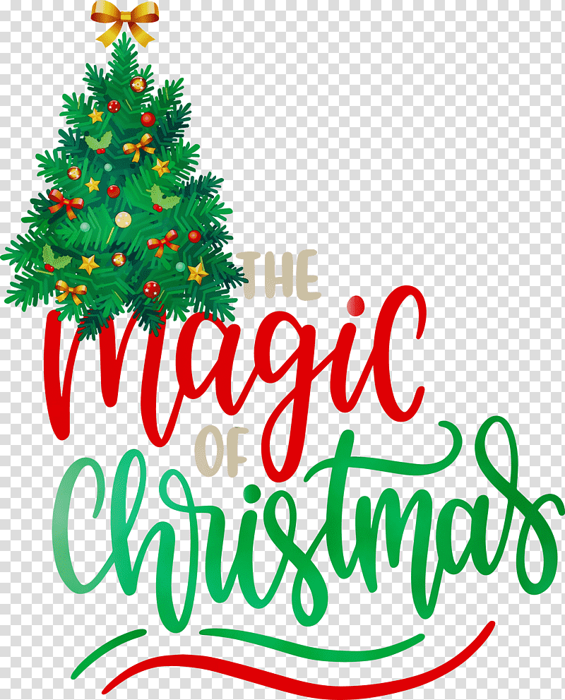 Christmas tree, Magic Christmas, Watercolor, Paint, Wet Ink, Christmas Day, Fir transparent background PNG clipart