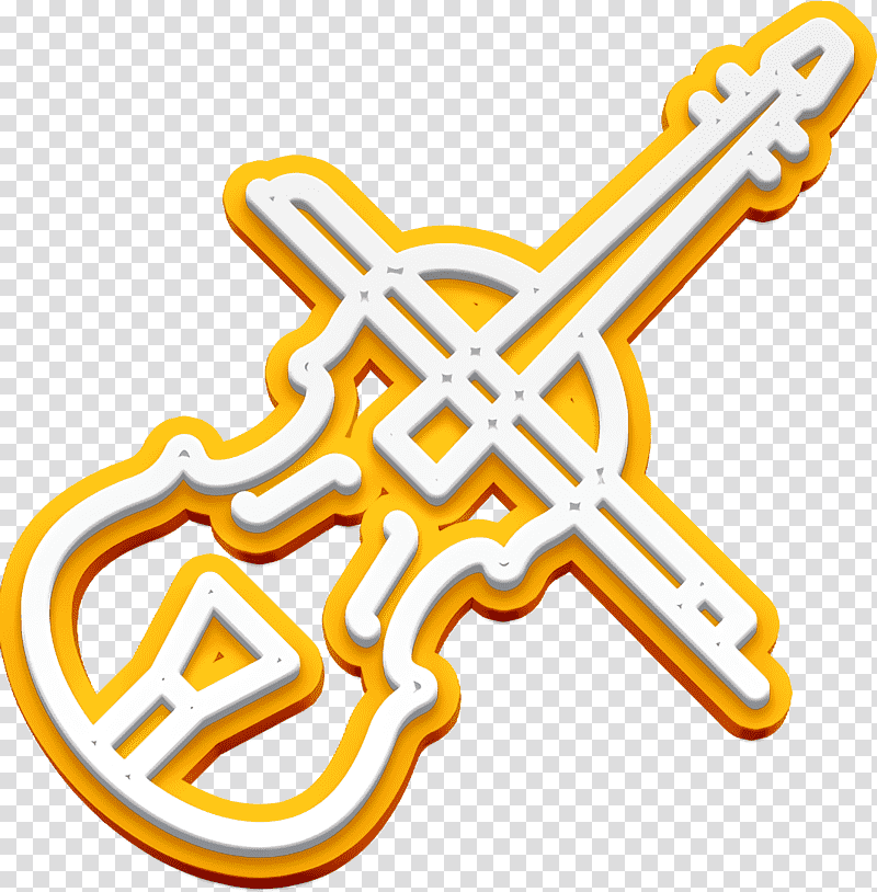 Violin icon Music instrument icon, Yellow, Line, Meter, Symbol, Jewellery, Human Body transparent background PNG clipart