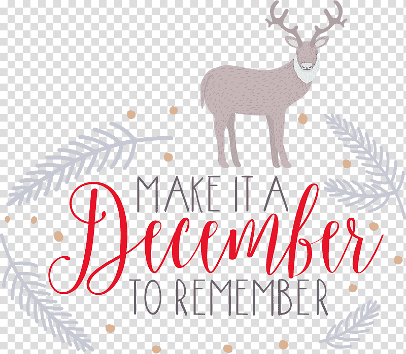 Make It A December December Winter, Winter
, Reindeer, Rudolph, Christmas Day, Santa Claus, Craft transparent background PNG clipart