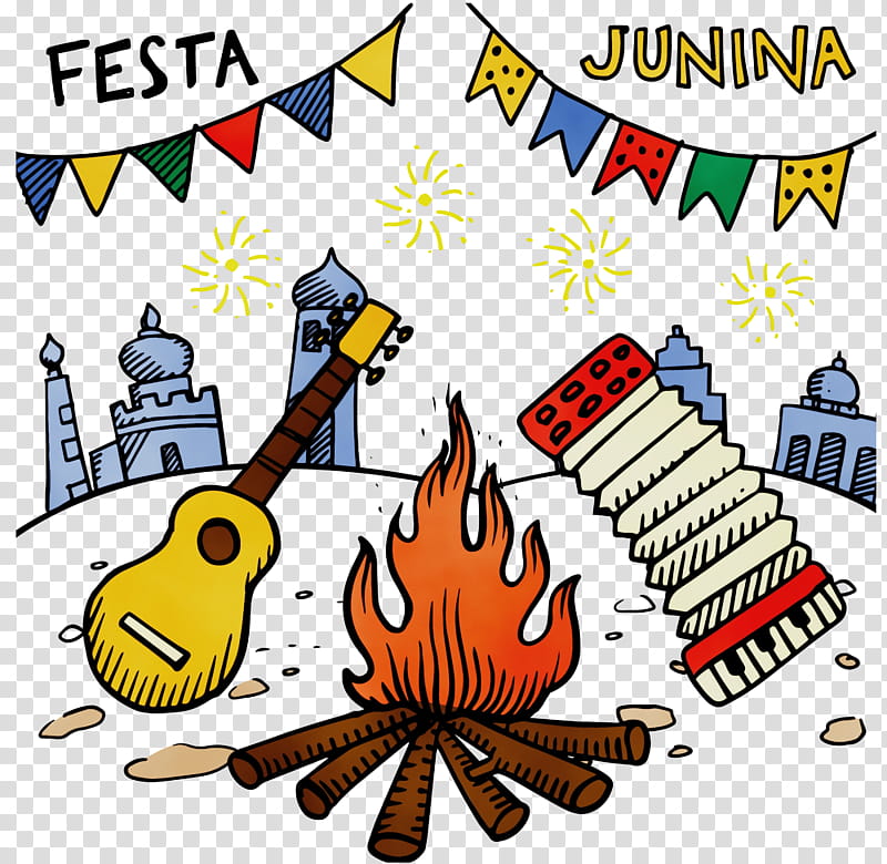 cartoon recreation line meter, Festas Juninas, Brazil, Watercolor, Paint, Wet Ink, Cartoon transparent background PNG clipart