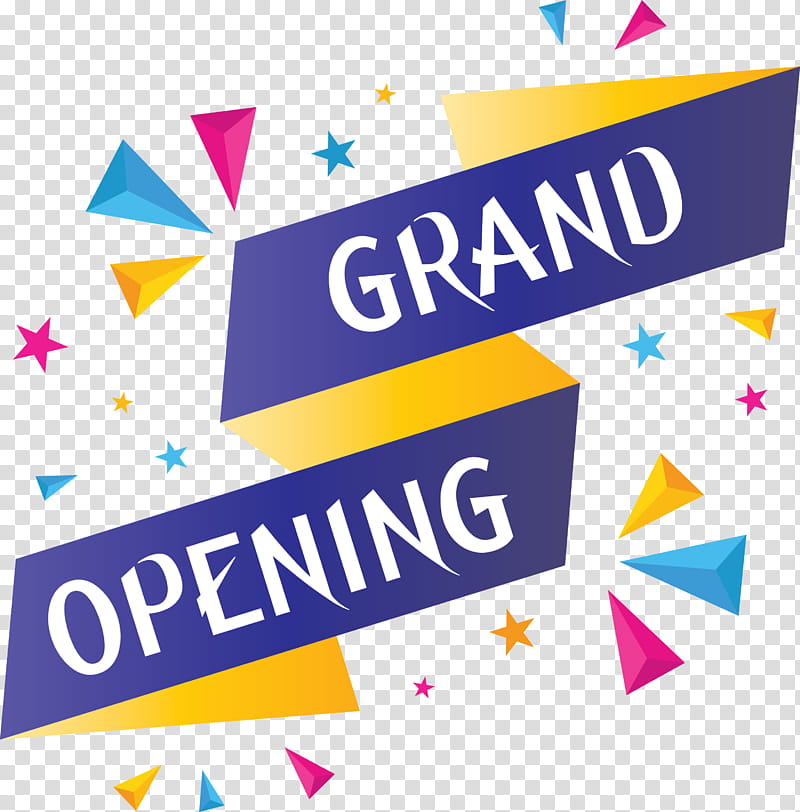 Grand Opening, Logo, Text, Yellow, Meter, Banner, Paper, Line transparent background PNG clipart