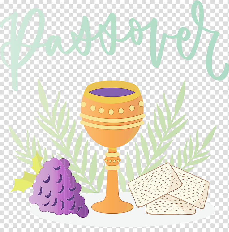 drinkware glass chalice plant tableware, Happy Passover, Watercolor, Paint, Wet Ink transparent background PNG clipart