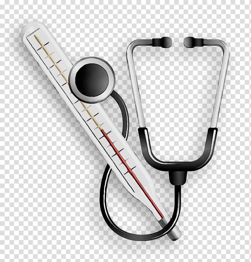Stethoscope, Watercolor, Paint, Wet Ink, Medical Thermometer, Medicine, Physician, Digital Thermometers transparent background PNG clipart