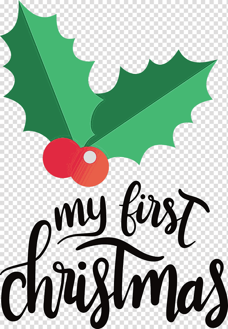 Christmas Day, My First Christmas, Watercolor, Paint, Wet Ink, Bell, Logo transparent background PNG clipart