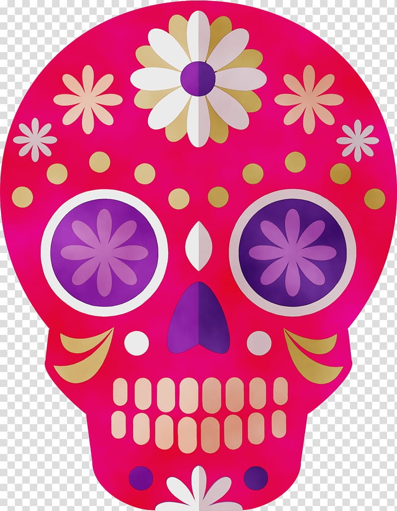 Skull and crossbones, Skull Mexico, Sugar Skull, Traditional Skull, Watercolor, Paint, Wet Ink, Calavera transparent background PNG clipart