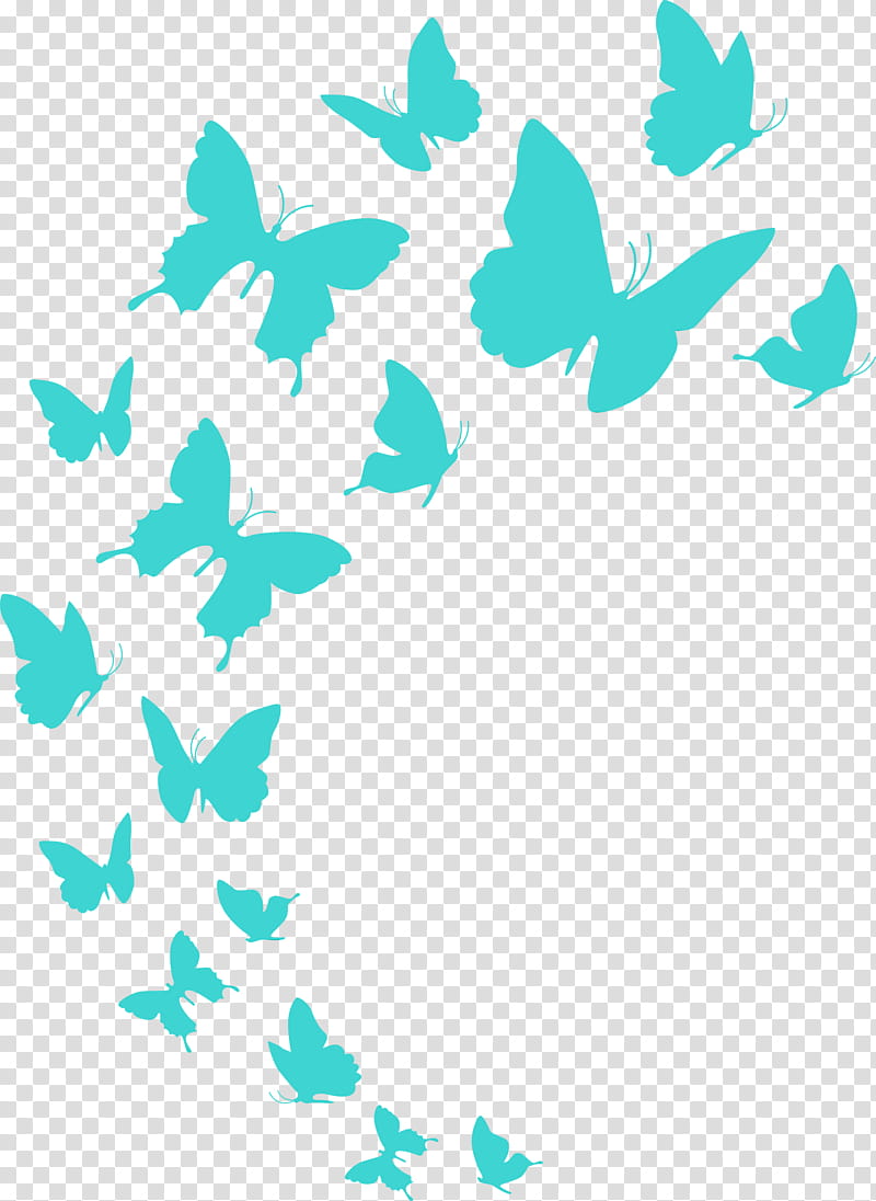 leaf green butterflies turquoise pattern, Butterfly Background, Flying Butterfly, Watercolor, Paint, Wet Ink, Line, Meter transparent background PNG clipart