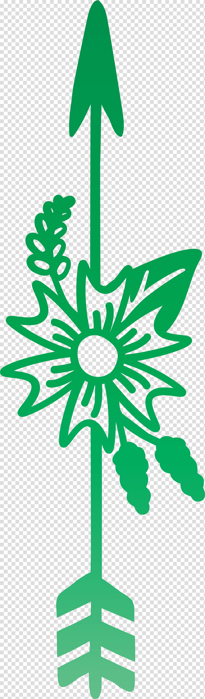 boho arrow flower arrow, Green, Leaf, Plant, Line Art, Symbol transparent background PNG clipart