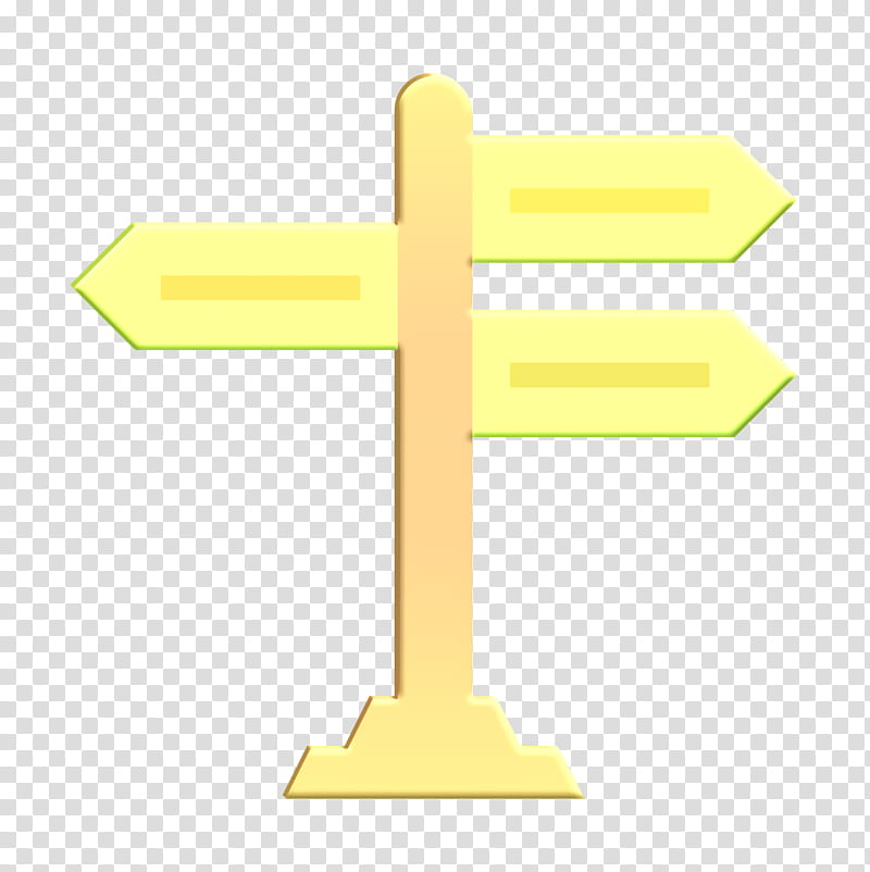 Signpost icon Navigation Map icon Way icon, Cross, Religious Item, Symbol, Text, Yellow, Line, Logo transparent background PNG clipart