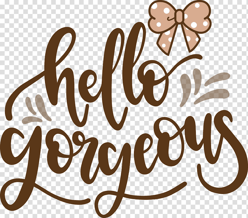 Fashion Hello Gorgeous, Flower, Calligraphy, Logo, Black And White
, Meter, Tree transparent background PNG clipart