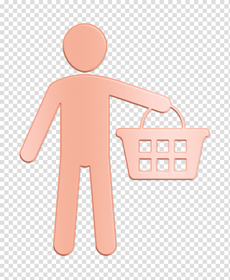 Man holding shopping basket icon Humans Resources icon commerce icon, Shopper Icon, Palmistry, Luck, Divination, Gold, Cartoon M transparent background PNG clipart