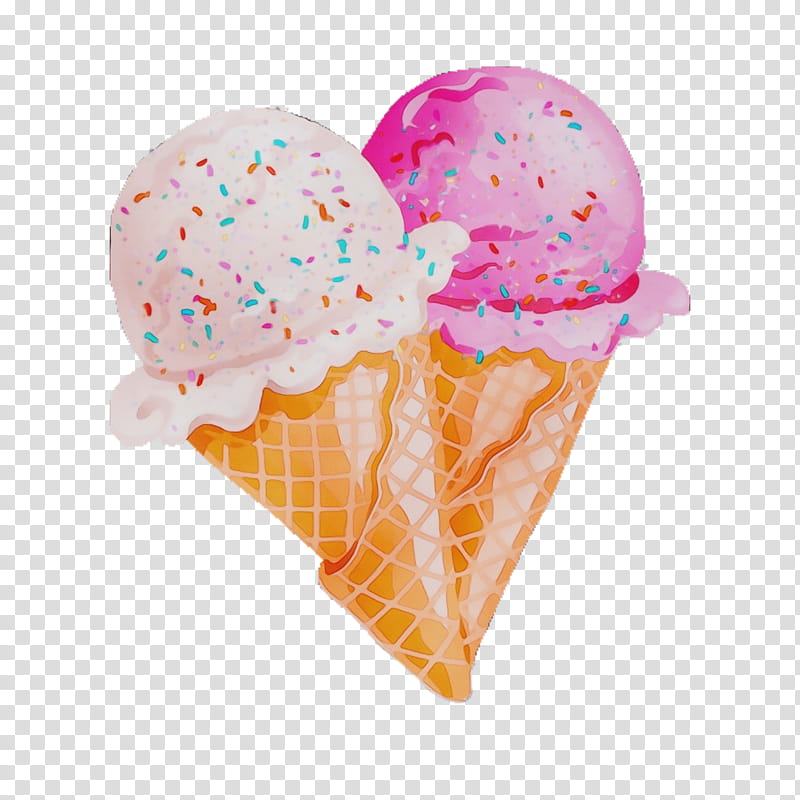 Ice cream, Watercolor, Paint, Wet Ink, Ice Cream Cone, Frozen Dessert, Food, Sprinkles transparent background PNG clipart