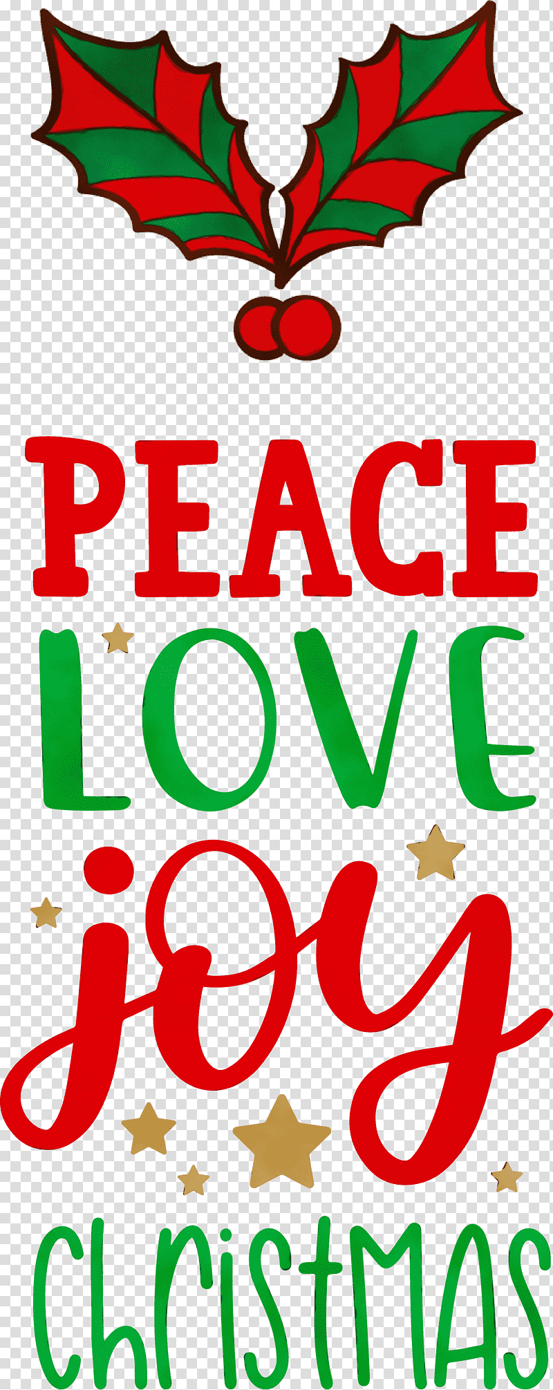Floral design, Peace, Love, Joy, Christmas , Watercolor, Paint transparent background PNG clipart