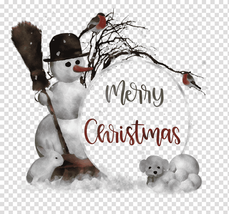 Merry Christmas, Snowman, Christmas Day, Black And White
, Painting, Winter
, Snowman Frame transparent background PNG clipart